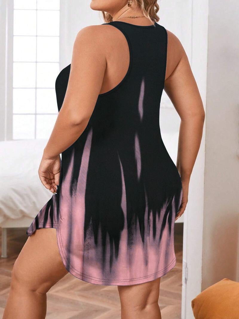 Didelio dydžio moteriška pižama ir laisvalaikio namų drabužiai laisvai marginta liemenė be rankovių trumpas pižamos sijonas