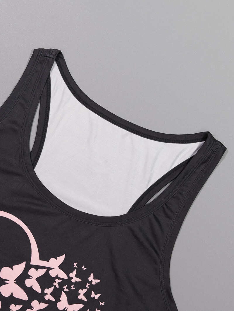 Didelio dydžio moteriška pižama ir laisvalaikio namų drabužiai laisvai marginta liemenė be rankovių trumpas pižamos sijonas