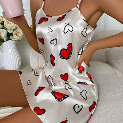 Női szatén hálóruha nyári szexi fehérnemű éjszakai ruha hálóing ujjatlan hálóruha Mini Slip Chemise hálóruha nappali ruha