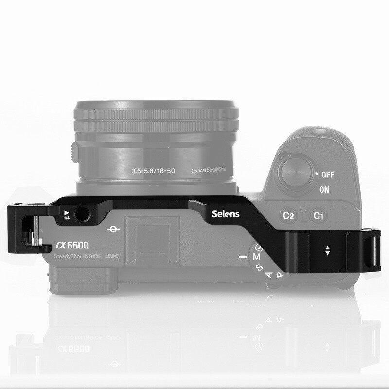 Dubultā aukstuma apavu adaptera pārvietošanas plāksne Easy pārsegu mikrofona pagarinājuma aukstās kurpes stiprinājums Sony Alpha A6600 kamerai