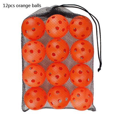 12 vnt Pickleball kamuoliai su 26 skylutėmis 72 mm labai elastingi, patvarūs tuščiaviduriai kamuoliukai, skirti profesionaliems pradedantiesiems skirtų patalpų treniruočių kamuoliams