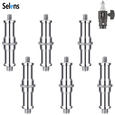 Selens 3 tk Standardne 3/8 kuni 1/4 adapteri keermega kruvi valgusstatiivi jaoks Statiivi fotostuudio komplektid Mount kuulpeaga välklambi valgustus