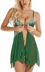 Nėriniai Seksualūs apatiniai Moteriški Naujosios Europos ir Jungtinių Amerikos Valstijų Sprogstamojo tinklelio linksma pižama Linksma apatinių trikotažinė suknelė