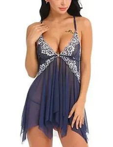 Nėriniai Seksualūs apatiniai Moteriški Naujosios Europos ir Jungtinių Amerikos Valstijų Sprogstamojo tinklelio linksma pižama Linksma apatinių trikotažinė suknelė