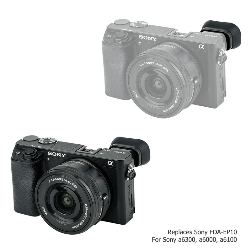 Mīksta silikona kameras skatu meklētāja acu kauss okulāra acu asaris priekš Sony A6000 A6100 A6300 acu kausa aizsargs aizstāj Sony FDA-EP10