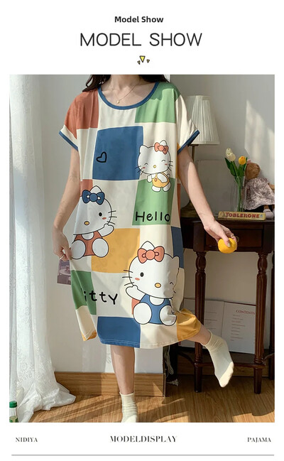 Sieviešu tīras kokvilnas naktskrekls ar garām piedurknēm brīvi pieguļošs guļamveļa grūtniecēm, piemērots vasarai pavasarim rudenim