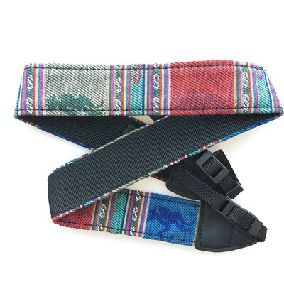 Retro etninio stiliaus fotoaparato pečių juosta Daugiaspalvė PU odos vintage reguliuojamas diržas, skirtas Nikon Sony DSL/DSLR