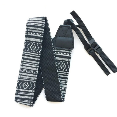 Retro etninio stiliaus fotoaparato pečių juosta Daugiaspalvė PU odos vintage reguliuojamas diržas, skirtas Nikon Sony DSL/DSLR