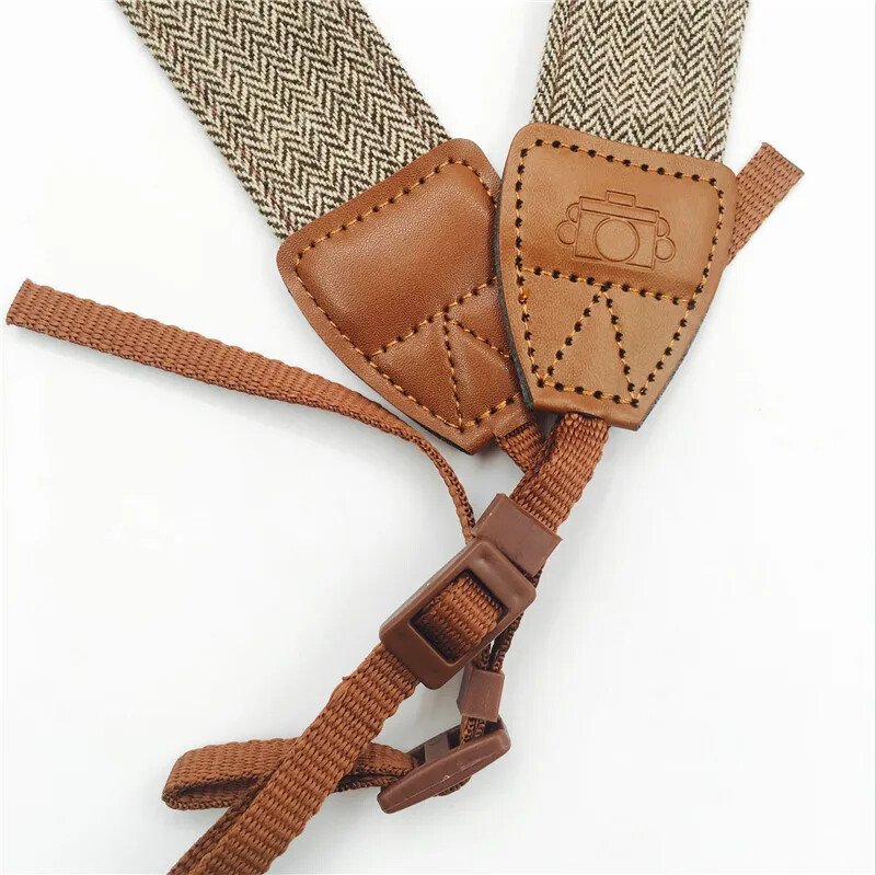 Retro etninio stiliaus fotoaparato pečių juosta Daugiaspalvė PU odos vintage reguliuojamas diržas, skirtas Nikon Sony DSL/DSLR