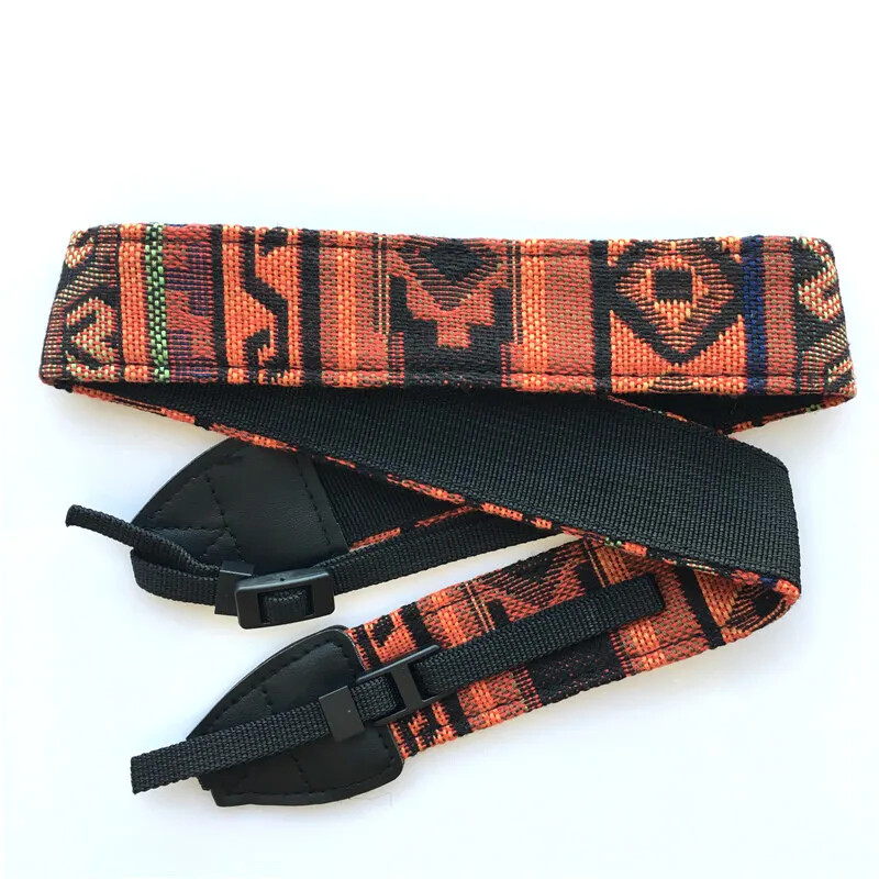 Retro etninio stiliaus fotoaparato pečių juosta Daugiaspalvė PU odos vintage reguliuojamas diržas, skirtas Nikon Sony DSL/DSLR
