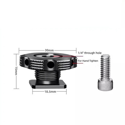 1/4" kaamera Hot Shoe Mount kruviadapter 1/4" või M14 statiivimikrofoni monitori jaoks ühe mutriga mikrofoni kruviadapter