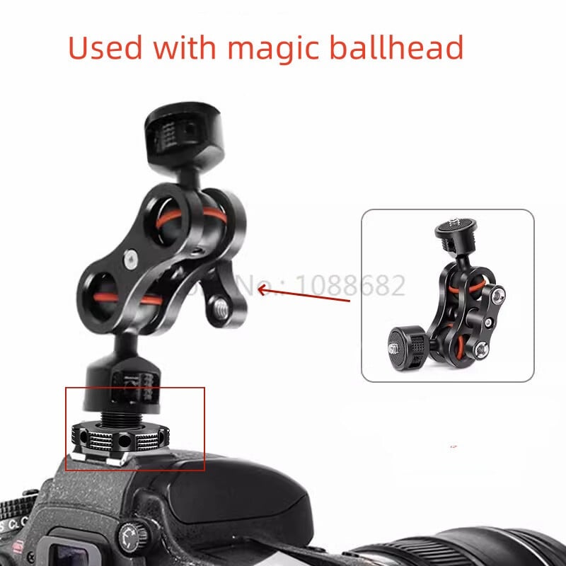 1/4" kameras piekares stiprinājuma skrūves adapteris ar 1/4" vai M14 statīva mikrofona monitoram viena uzgriezņa mikrofona skrūves adapteris