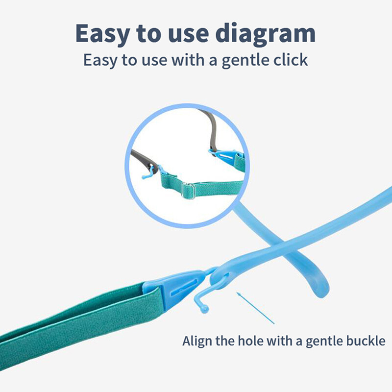 1 vnt spandekso akinių virvė, neslystančių akinių grandinė, reguliuojama nuimama elastinio laido laikiklis Sportinių dirželių akinių priedai