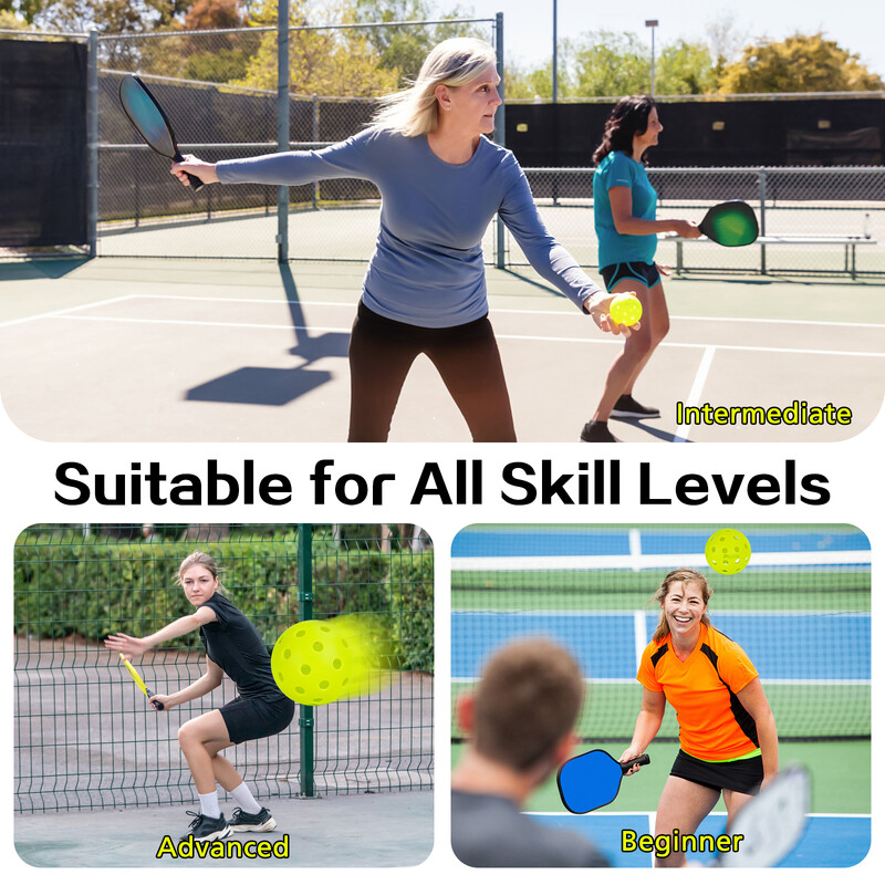 PIKESOUL 4 pakuotės lauko kamuoliukų kamuoliukai, labai atšokantys ir patvarūs, ryškių spalvų žalios, geltonos, oranžinės, mišrios