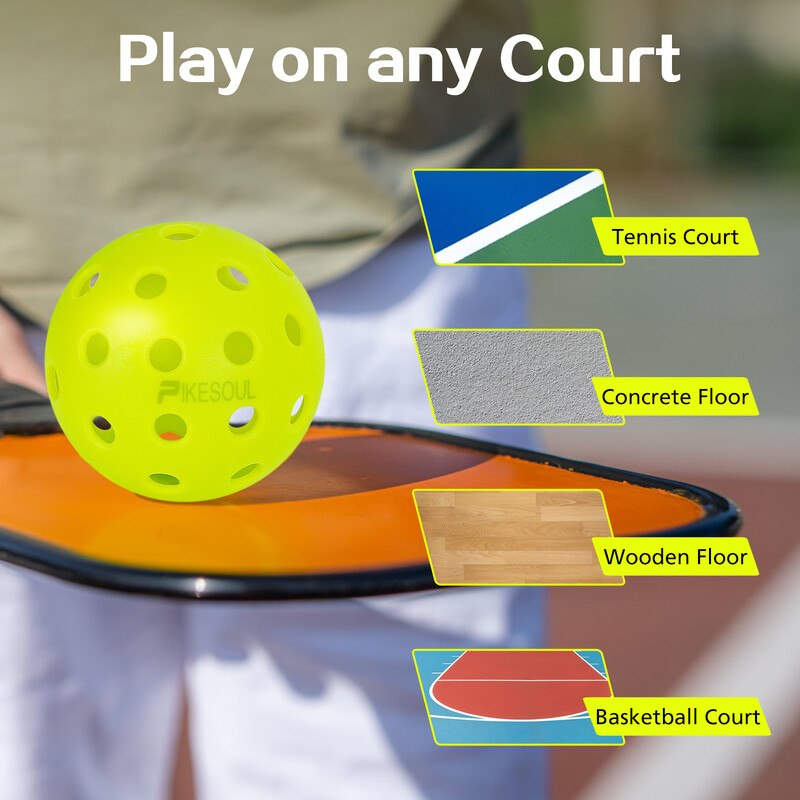 PIKESOUL 4 pakuotės lauko kamuoliukų kamuoliukai, labai atšokantys ir patvarūs, ryškių spalvų žalios, geltonos, oranžinės, mišrios