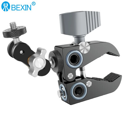 Super Clamp Crab Knaibles Clip Magic Arm Daudzfunkcionāla lodveida galva ar 1/4`` 3/8`` vītni GPS tālruņa LCD/DV monitoram LED video