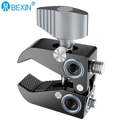 Super Clamp Crab Knaibles Clip Magic Arm Daudzfunkcionāla lodveida galva ar 1/4`` 3/8`` vītni GPS tālruņa LCD/DV monitoram LED video