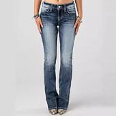 Išsiuvinėtus džinsus „Amazon Spot“ galima įsigyti tik Europos amerikiečių drabužių pramonei, skalbtoms tamprioms džinsinėms kelnėms