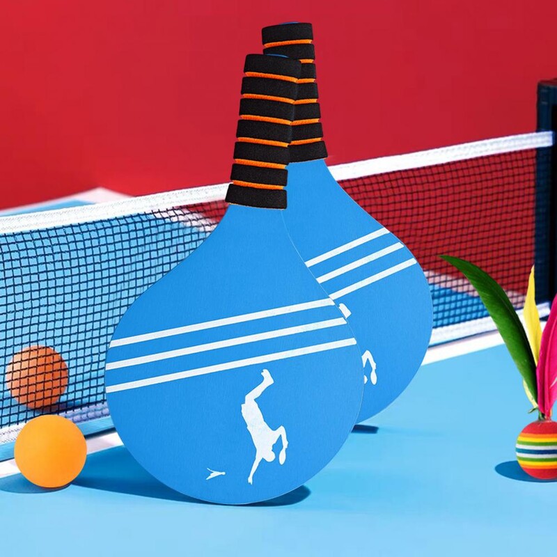 Pludmales badmintona rakešu komplekts Koka rakešu bumbiņu spēle Āra sporta rotaļlietas bērniem Pieaugušajiem Izklaide ģimenei Pludmales pagalma ballīšu piederumi