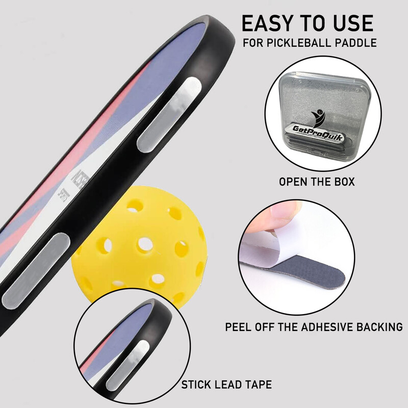 20 vnt. svertinė švino juosta, skirta „pickleball“ irklei, krašto apsaugai, galios padidinimui, siūbavimo greičiui, naudojama golfo lazdoms su raketėmis