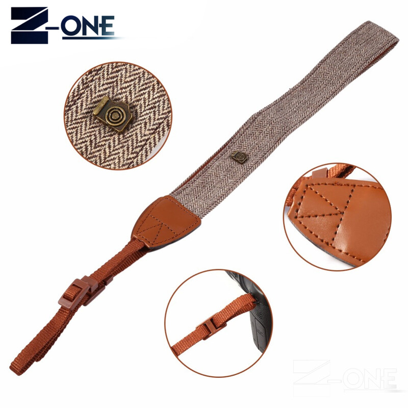 100% kokvilnas kameras plecu kakla siksna, īsa universāla josta Canon Sony Nikon Olympus Pentax Fuji Kodak DSLR piederumiem