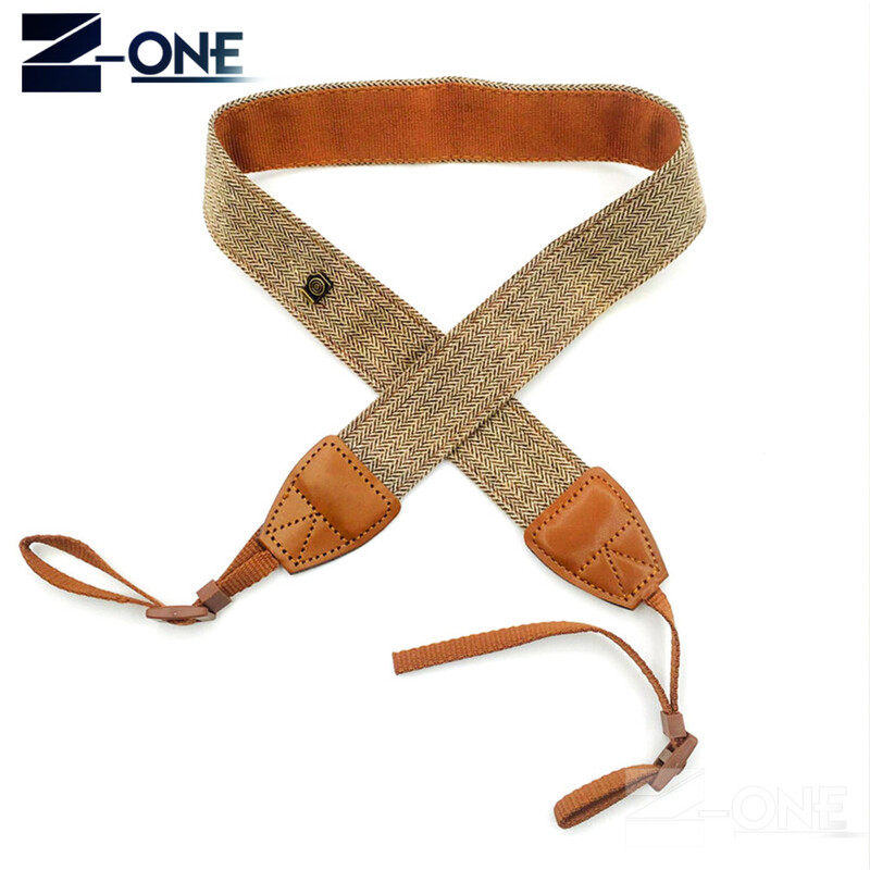 100% kokvilnas kameras plecu kakla siksna, īsa universāla josta Canon Sony Nikon Olympus Pentax Fuji Kodak DSLR piederumiem