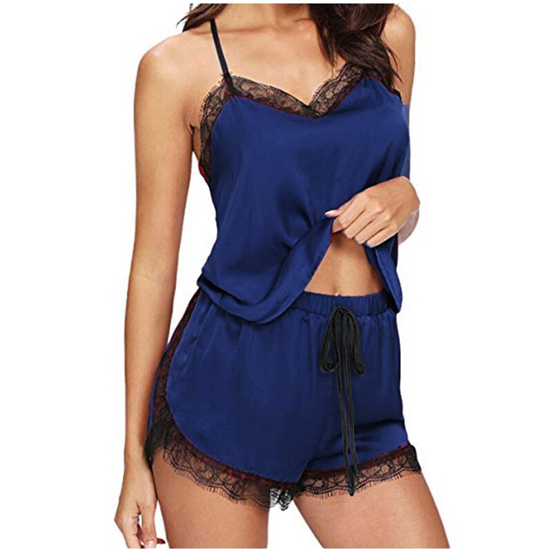 Seksikas naistepesu naiste magamisriided varrukateta rihmaga ööriided, satiinist Cami top pidžaamakomplektid, naiste seksikas porno kehapesu