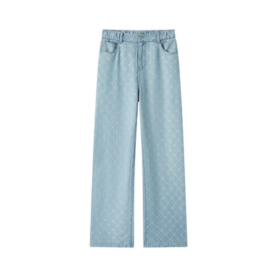 Semir Jeans Moteriškos elastingos juosmens ilgos kelnės 2024 m. Nauja vasaros versija Šaunios, plačios kelnės