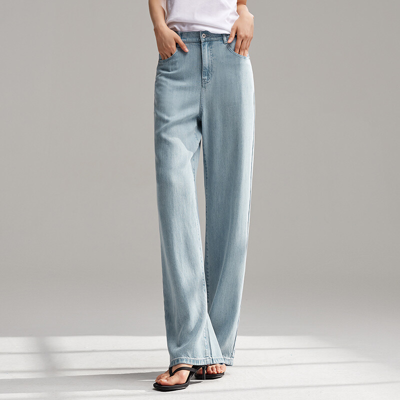 Semir Jeans Moteriškos elastingos juosmens ilgos kelnės 2024 m. Nauja vasaros versija Šaunios, plačios kelnės