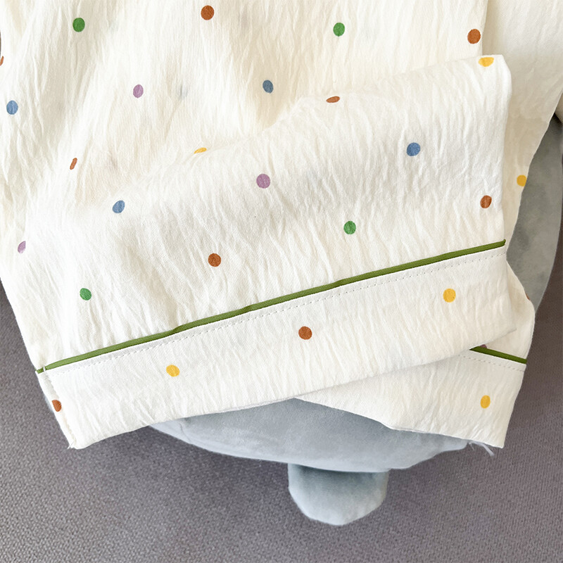 Jauns pavasara ikdienas sieviešu pidžamas komplekts korejiešu valodā populārs sieviešu miegs un atpūtas apģērbs ar kakla atloku, vienkāršs guļamveļa gulēšanai