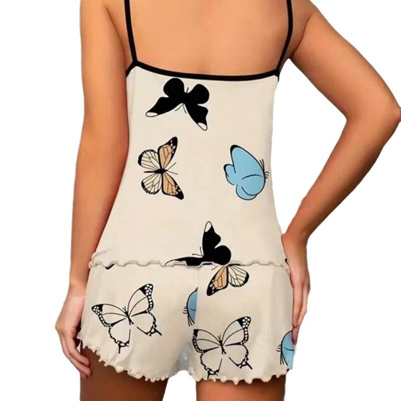 Γυναικεία Νέα Πιτζάμα με Πιτζάμα Πιτζάμες Πιτζάμες Πιτζάμες Πιτζάμες Πιτζάμες με βολάν και κοντό σετ με βολάν Μόδα Πυτζάμες Άνετα Loungear Hot Έκπτωση