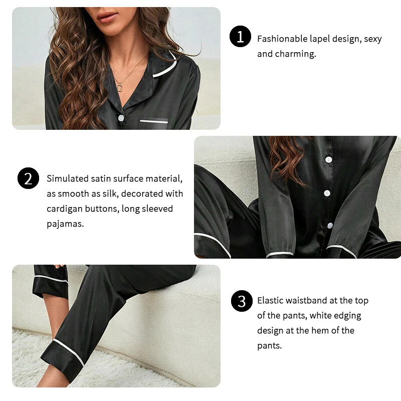Nagy méretű jeges selyem pizsama női hosszú ujjú, egyszínű bő 5xl otthoni viselet kényelmes női hálóruha 2 DB szett hálóruha