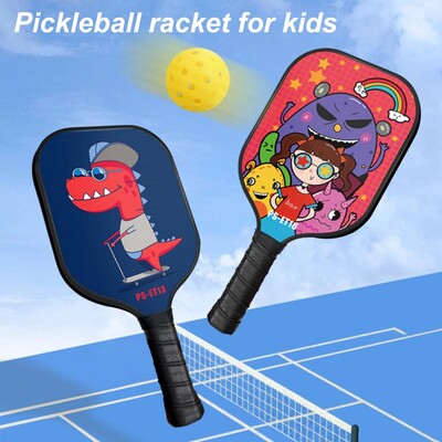 Детска Pickleball Paddle Cartoon Print Glass Fiber Детска Pickleball Racket Леки младежки Pickleball Rackets Тинейджърски ракети