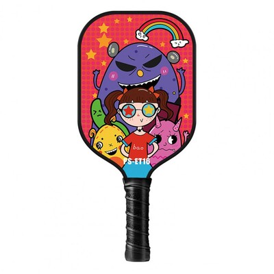 Детска Pickleball Paddle Cartoon Print Glass Fiber Детска Pickleball Racket Леки младежки Pickleball Rackets Тинейджърски ракети
