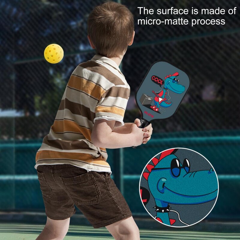 Детска Pickleball Paddle Cartoon Print Glass Fiber Детска Pickleball Racket Леки младежки Pickleball Rackets Тинейджърски ракети