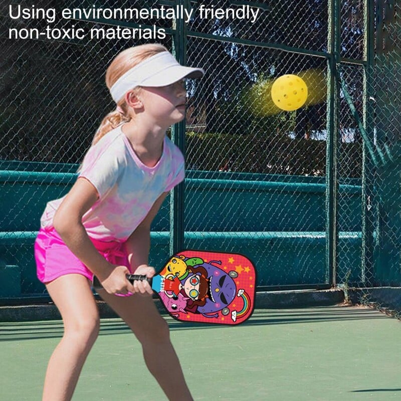 Детска Pickleball Paddle Cartoon Print Glass Fiber Детска Pickleball Racket Леки младежки Pickleball Rackets Тинейджърски ракети