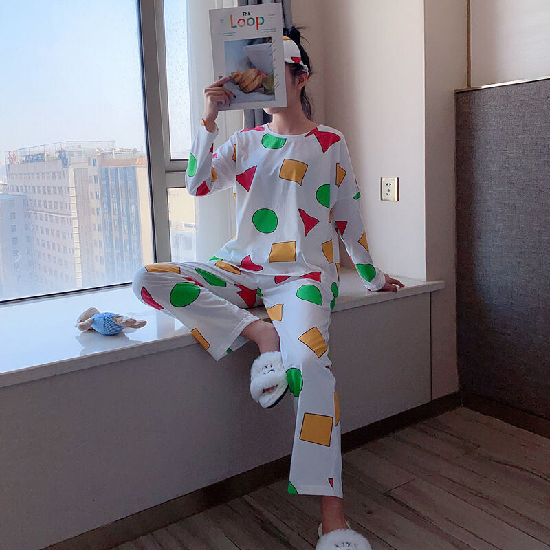 Pidžama Sin Chan Muška i ženska pidžama Sinchan Pamučni jesenski kompleti hlača dugih rukava Japanske pidžame za parove Muška odjeća za spavanje