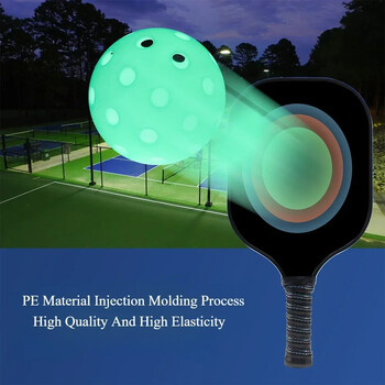 6 τμχ Pickleball Glow-in-the-dark Ανθεκτική πολύχρωμη ελαστική μπάλα τένις μπάλα PE που λάμπει στο σκοτάδι για παιχνίδια εσωτερικού και εξωτερικού χώρου