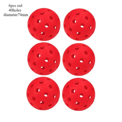 6 vnt. Tamsoje šviečiantis „Pickleball“ Patvarus įvairių spalvų elastinis teniso kamuoliukas, tamsoje šviečiantis PE kamuoliukas, skirtas žaidimams viduje ir lauke