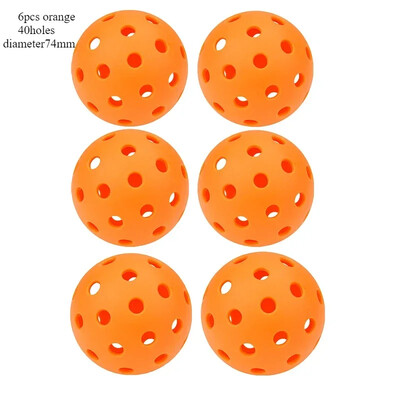 6 vnt. Tamsoje šviečiantis „Pickleball“ Patvarus įvairių spalvų elastinis teniso kamuoliukas, tamsoje šviečiantis PE kamuoliukas, skirtas žaidimams viduje ir lauke