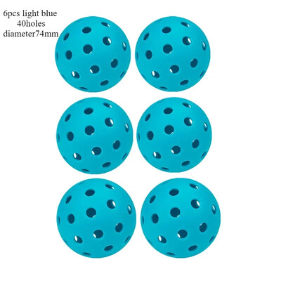 6 vnt. Tamsoje šviečiantis „Pickleball“ Patvarus įvairių spalvų elastinis teniso kamuoliukas, tamsoje šviečiantis PE kamuoliukas, skirtas žaidimams viduje ir lauke