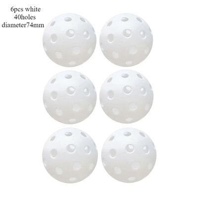 6 vnt. Tamsoje šviečiantis „Pickleball“ Patvarus įvairių spalvų elastinis teniso kamuoliukas, tamsoje šviečiantis PE kamuoliukas, skirtas žaidimams viduje ir lauke