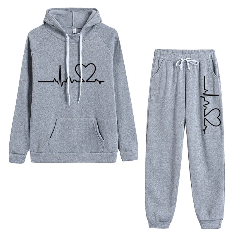 Uued sügistalvised naiste spordidressid, kapuutsid + dressipüksid, 2-osaline mood Causal Jogging dressipluus Riided Pullover Fliisist pükste komplektid