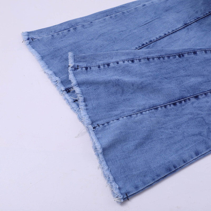 Naiste teksad Slim Fit Denim Püksid Bell Alt kõrge vöökohaga teksapüksid Stretch Naiste laia jalaga püksid Moodsad laia säärega teksapüksid