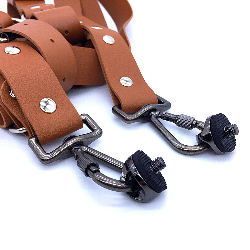 Digitaalse reisikaamera rihm nahast DSLR LSR topelt õlarihmaga pildistamistarvikud Canon Nikon Sony Samsungile