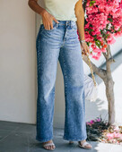 Pure Color Egyszerű, széles szárú nadrág farmer, női tavaszi és őszi új divat vízmosás Magas derekú, egyenes szárú farmernadrág Y2k