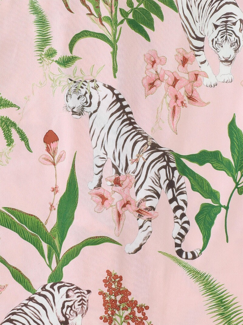 Laisvalaikio gėlėmis tigro raštais moteriškų miego drabužių komplektas megztinis trumpomis rankovėmis ir laisvi šortai patogūs moteriški miego drabužiai