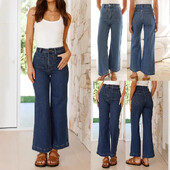 Naiste Retro Y2K lahtised laiad püksid pahkluu pikkusega kõrge vöökohaga mood teksapüksid teksad