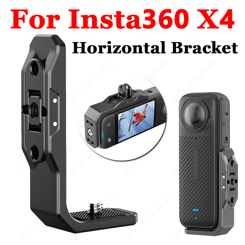 Horisontaalne alus Insta360 X4 alumiiniumsulamist raami kronstein Insta 360 X4 kaamerakinnitusega Horisontaalne võttealuse hoidik