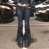 CIBBAR y2k Flare Teksad Vabaaja madala kõrgusega armsad püksid Esteetilised tänavarõivad Vintage Cargo püksid Naiste Korea hädas ema teksad